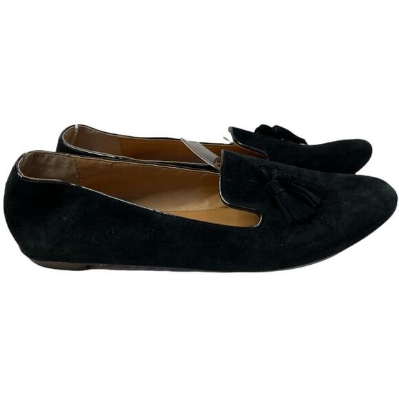 J. Crew Factory Black Suede Tassel Loafers - Size 9.5 - Picture 1 of 7